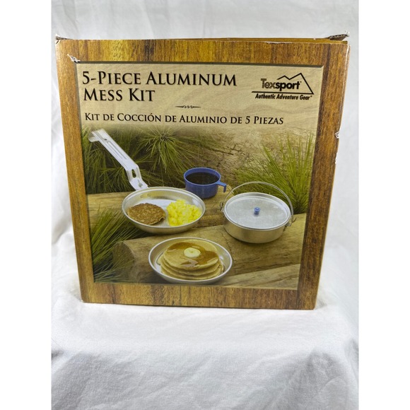 Texsport Other - Texsport 5 Piece Aluminum Mess Kit Camping Cookware Set Silver Lightweight New